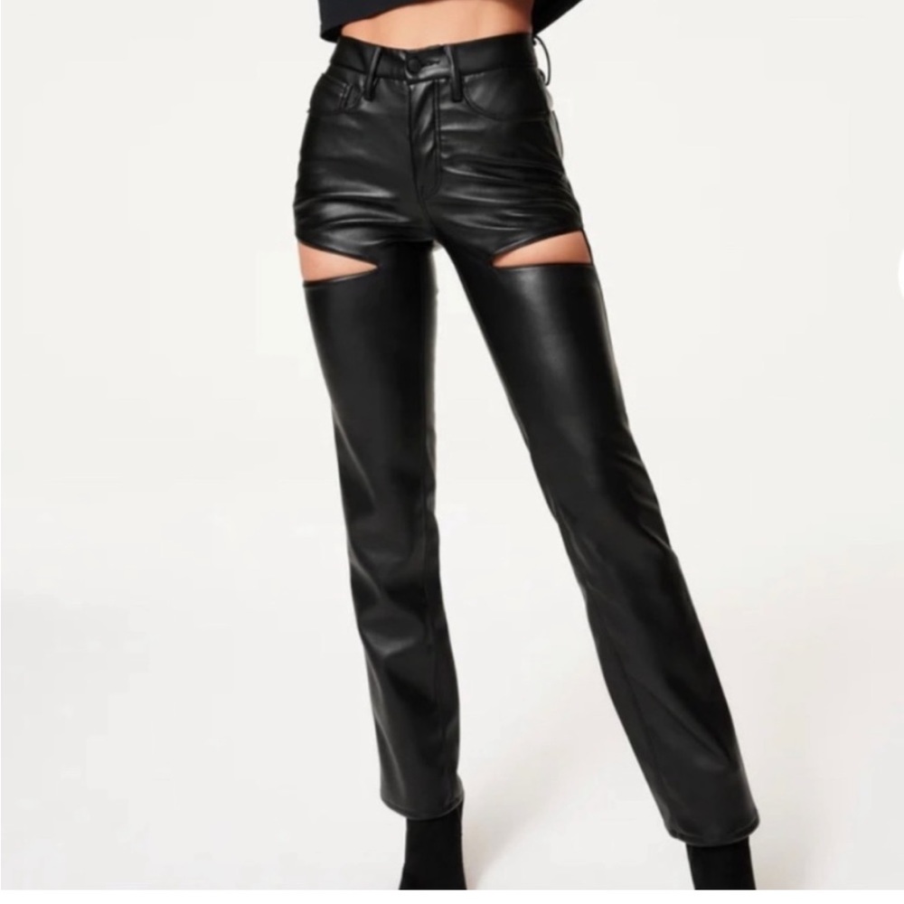 Good American Faux Leather Cutout Pants 🖤 Black